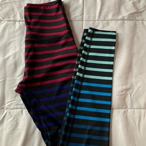 Beyond Yoga color block stripe M yoga pants